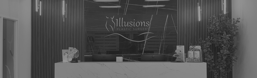 black and white Illusions plastic surgery reception room